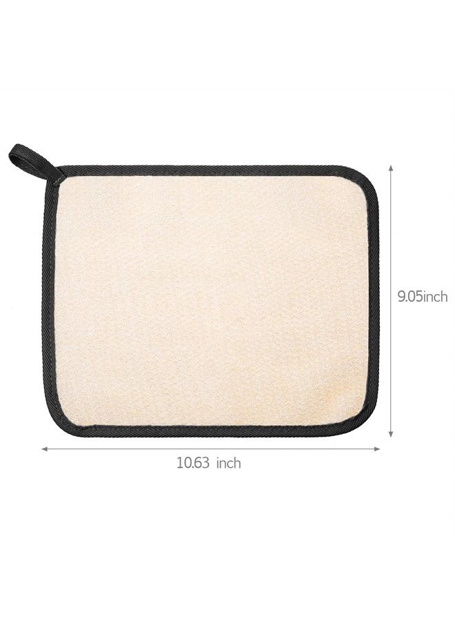 Tatuo 5 Pieces Exfoliating Face and Body Wash Cloths Towel Weave Bath Cloth Exfoliating Scrub Cloth Massage Bath Cloth for Women and Men (Black Edge,10.63 x 9.05 Inch) - Image 2