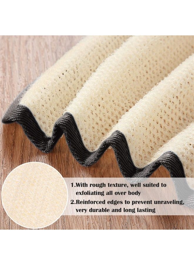Tatuo 5 Pieces Exfoliating Face and Body Wash Cloths Towel Weave Bath Cloth Exfoliating Scrub Cloth Massage Bath Cloth for Women and Men (Black Edge,10.63 x 9.05 Inch) - Image 3