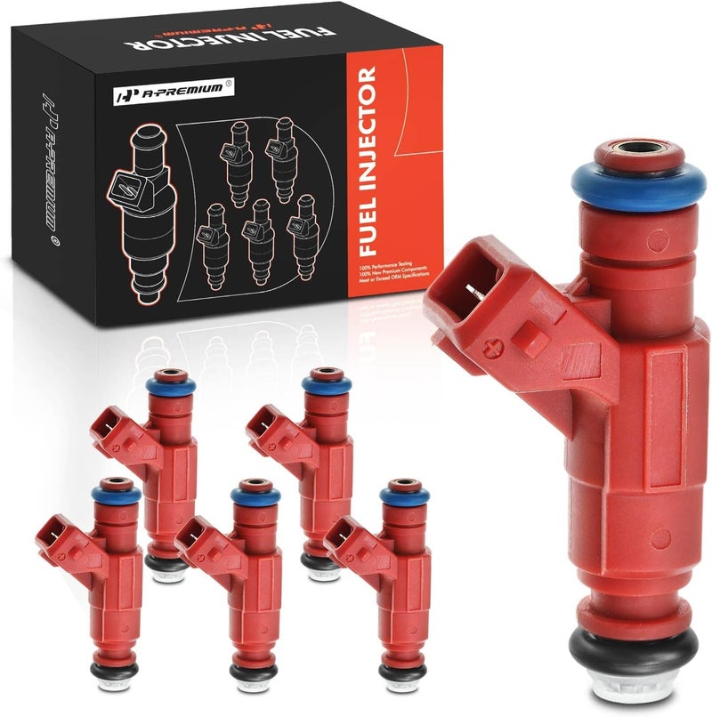 A-Premium Fuel Injectors Set for Ford Explorer, Explorer Sport Trac, and Mercury Mountaineer - 6 Pieces - Image 1
