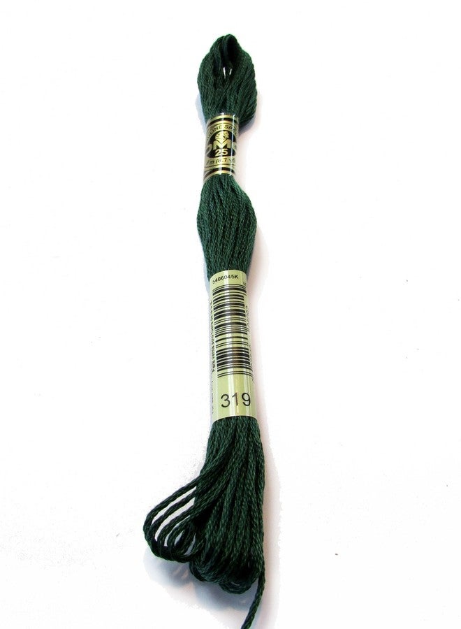 DMC 117-319 Mouline Stranded Cotton Six Strand Embroidery Floss Thread, Dark Pistachio Green, 8.7-Yard