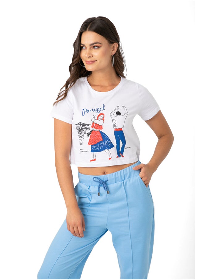 Marco Bergamo - Cropped Top With Front Print - Image 1