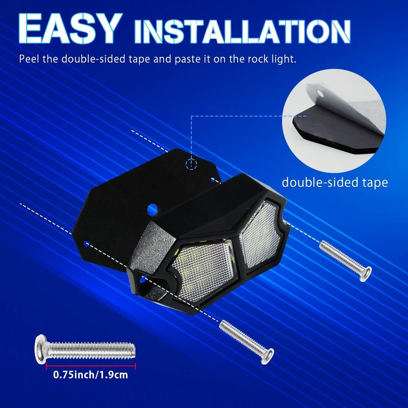 أضواء LED زرقاء، وحدتان، زاوية واسعة، مقاومة للماء، ألومنيوم، 12V 24V، لإضاءة الصخور، ضوء القبة، أرضية القدم، الشبكة الأمامية، الدراجات النارية، UTV، ATV، الإضاءة السفلية، داخل القوارب، داخل عربات الغولف - Image 4