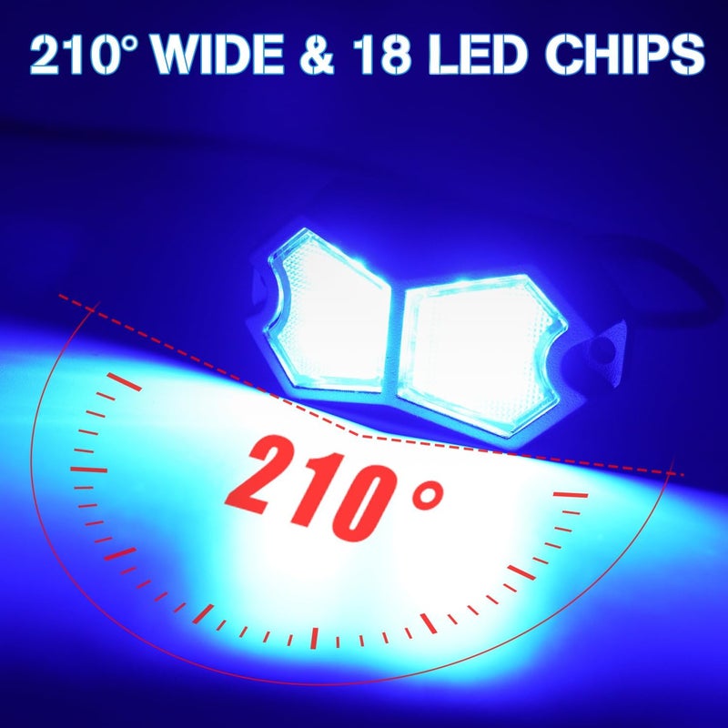 أضواء LED زرقاء، وحدتان، زاوية واسعة، مقاومة للماء، ألومنيوم، 12V 24V، لإضاءة الصخور، ضوء القبة، أرضية القدم، الشبكة الأمامية، الدراجات النارية، UTV، ATV، الإضاءة السفلية، داخل القوارب، داخل عربات الغولف - Image 2