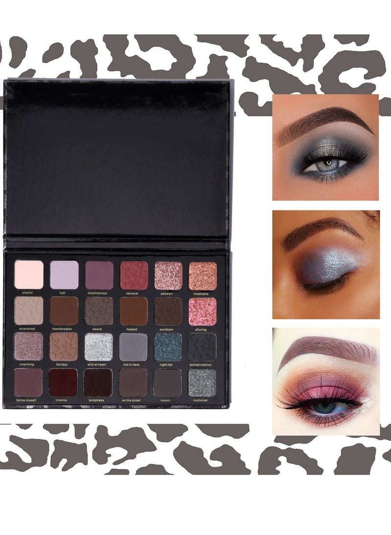 maffick - MAFFICK 24-Color Leopard Eyeshadow Palette - Color Changing Pearl Light, Matte Finish, Long-lasting Makeup - Image 1