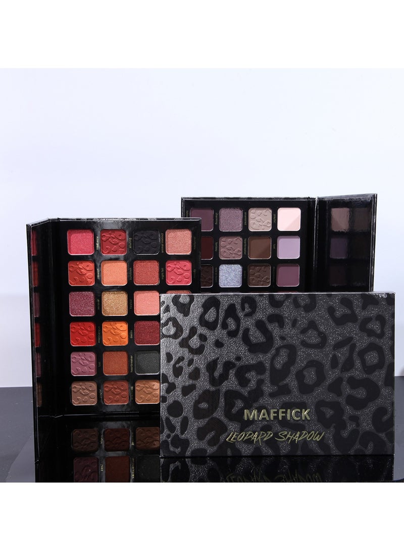 maffick - MAFFICK 24-Color Leopard Eyeshadow Palette - Color Changing Pearl Light, Matte Finish, Long-lasting Makeup - Image 1