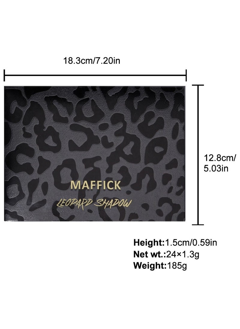 maffick - MAFFICK 24-Color Leopard Eyeshadow Palette - Color Changing Pearl Light, Matte Finish, Long-lasting Makeup - Image 1
