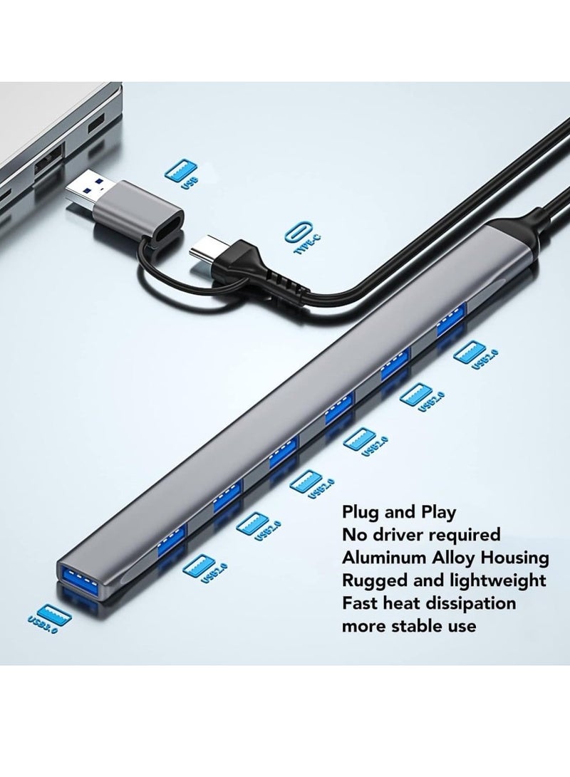 Digital Home USB C + USB Type A Hub 7 in2, 7 Ports USB Charging Extender Data Hub Splitter Extension, USB 3.0 Compatible with MacBook Pro & Air USB C Laptop and Other Type C Devices - Image 5