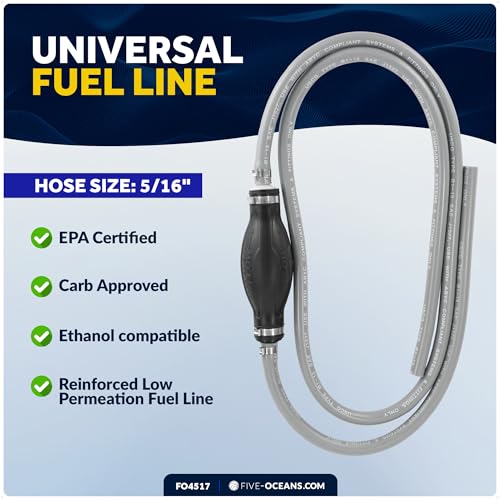 Five Oceans Marine Fuel Line with Primer Bulb, 5/16-Inch x 6 foot, Universal Outboard Boat Fuel Hose, EPA/CARB Approved, Ethanol-Compatible, Leakproof - FO4517 - Image 3