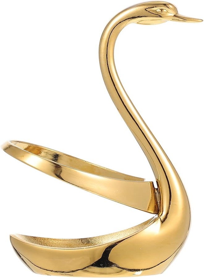 WOLBLIX Coffee Spoons Swan Base Holder, Zinc Alloy Swan Decorative Flatware Stand Household Cutlery Rack Tableware Storage Racks for Home Bar Restaurant Hotel (Gold) - Image 1