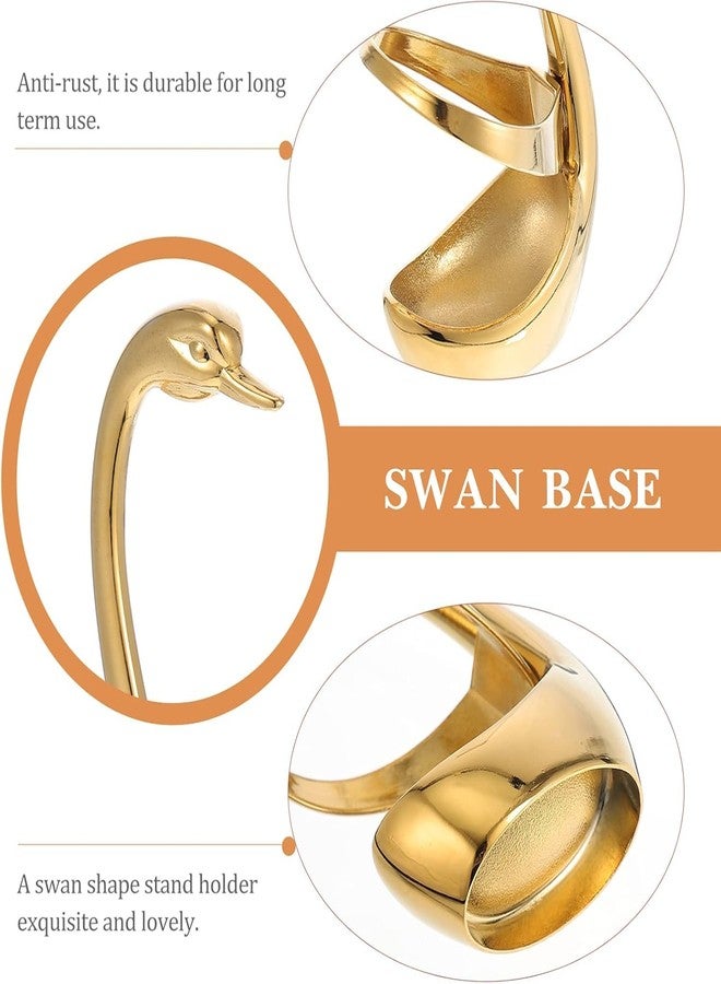 WOLBLIX Coffee Spoons Swan Base Holder, Zinc Alloy Swan Decorative Flatware Stand Household Cutlery Rack Tableware Storage Racks for Home Bar Restaurant Hotel (Gold) - Image 4