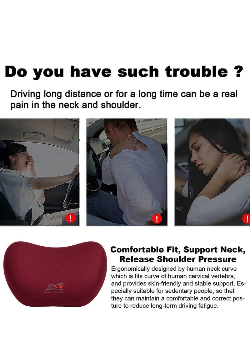 3 اكس ار وسادة دعم الرقبة للسيارة - مسند رأس من الإسفنج الذكي (Memory Foam) - وسادة دعم عنقي بتصميم مريح - قماش ناعم ومسامي - مسند رأس لمقاعد السيارات ومكاتب العمل والسفر - لتخفيف الألم ودعم القيادة - مقاس موحد (يناسب الجميع) - اللون: أسود - الموديل 5697 - Image 5