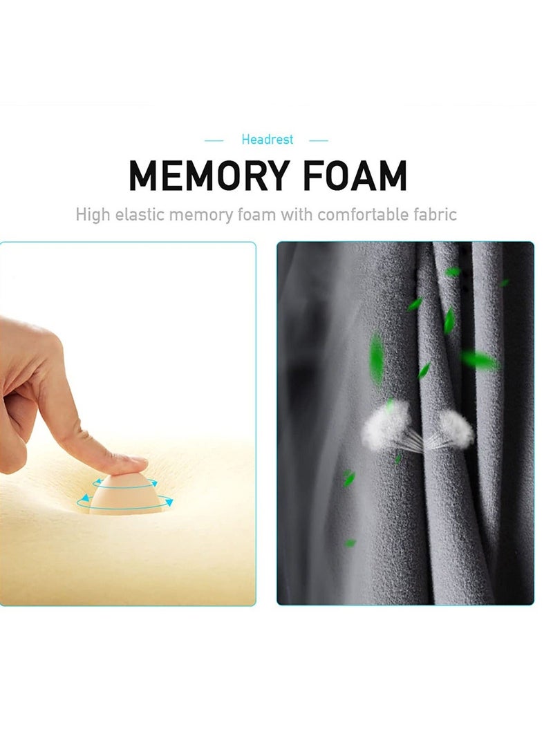 3 اكس ار وسادة دعم الرقبة للسيارة - مسند رأس من الإسفنج الذكي (Memory Foam) - وسادة دعم عنقي بتصميم مريح - قماش ناعم ومسامي - مسند رأس لمقاعد السيارات ومكاتب العمل والسفر - لتخفيف الألم ودعم القيادة - مقاس موحد (يناسب الجميع) - اللون: أسود - الموديل 5697 - Image 4