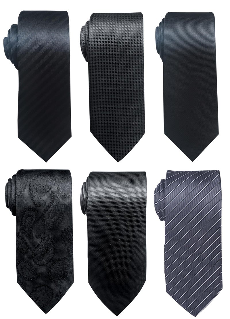 Passabin Tie For Men Necktie Woven Jacquard Neck Ties Set 6 PCS (Gold Striped) - Image 2