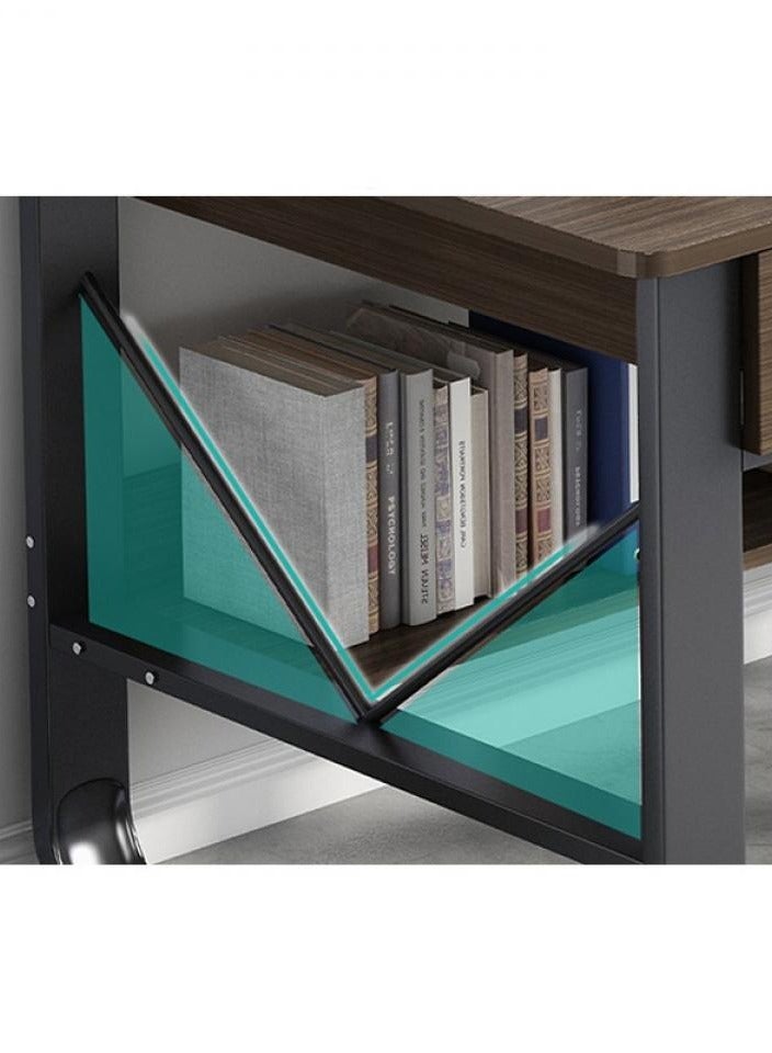 إيونتو مكتب منزلي عصري بقياس 140 سم مع 3 أدراج تخزين كبيرة - محطة عمل خشبية أنيقة للدراسة والألعاب والعمل عن بُعد - Image 2