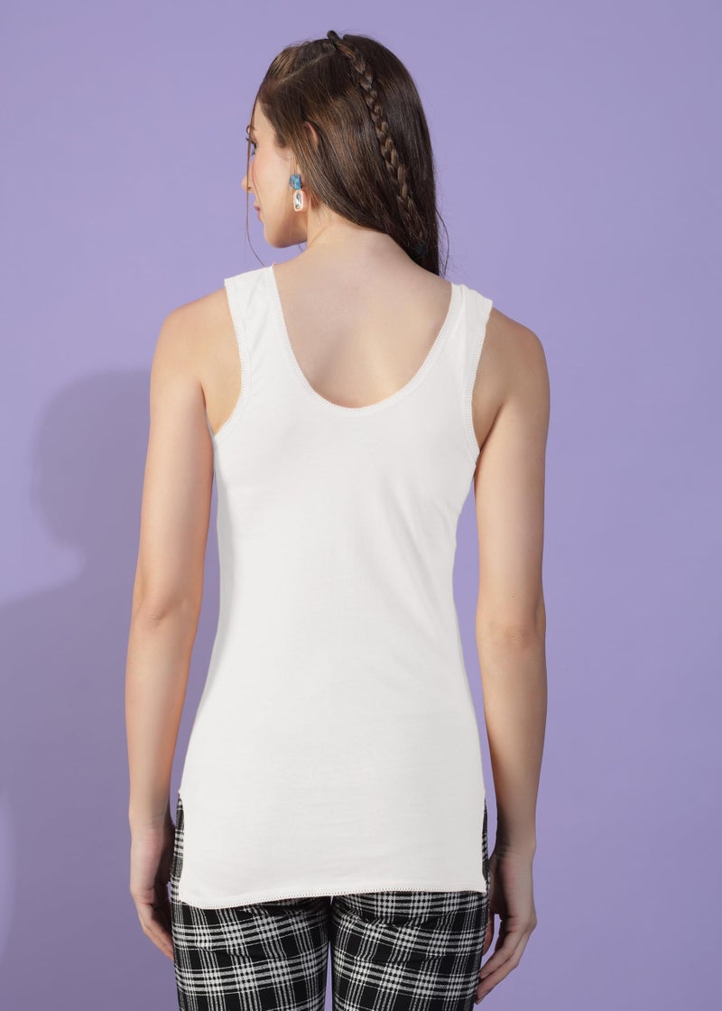 Dollar Missy Pack of 1 Women's Combed Cotton Camisole (8905203826995_MMBB-361-R3/24-WHT-PO1_XL) - Image 3