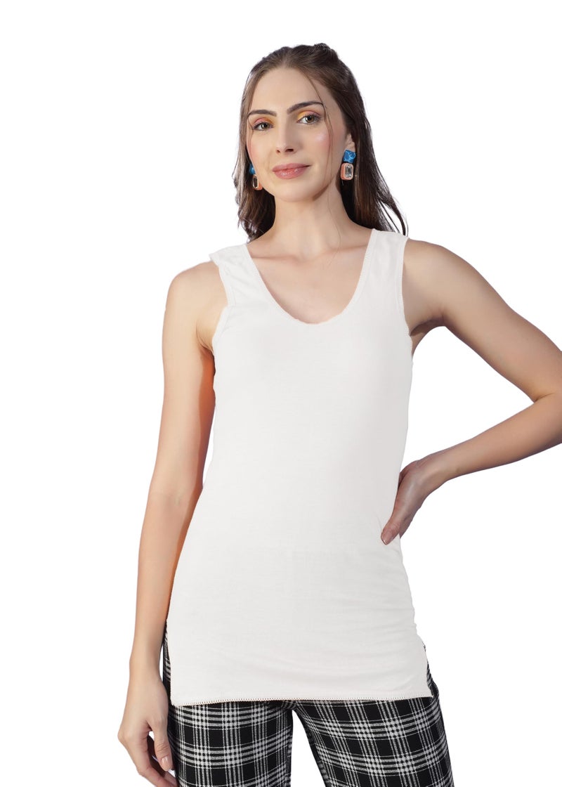 Dollar Missy Pack of 1 Women's Combed Cotton Camisole (8905203826995_MMBB-361-R3/24-WHT-PO1_XL) - Image 1