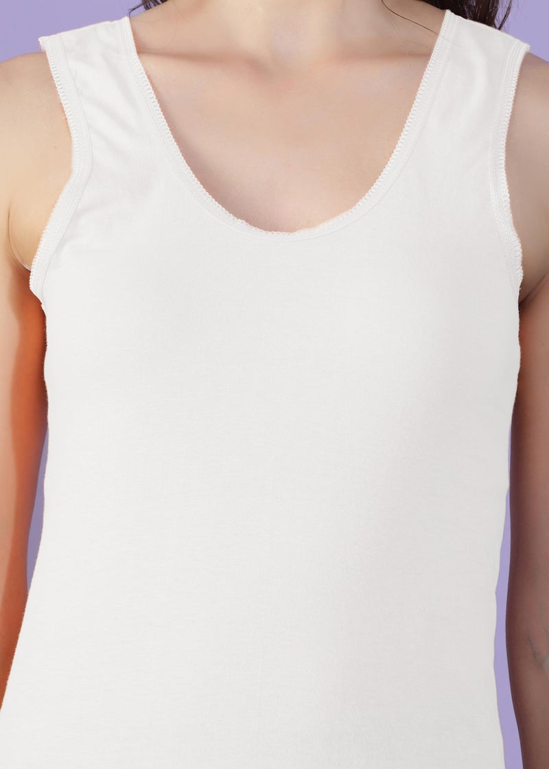 Dollar Missy Pack of 1 Women's Combed Cotton Camisole (8905203826995_MMBB-361-R3/24-WHT-PO1_XL) - Image 4