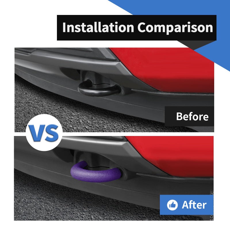 Voodonala Voodonala for Ford F150 2004-2024 Tow Hook Cover for Toyota Tundra 2017-2021 for Bronco Base/Big Bend/Outer Banks 2021-2024 Expedition Lincoln Navigator 2007-2015(B-Purple,2Pcs,Silicone) - Image 2