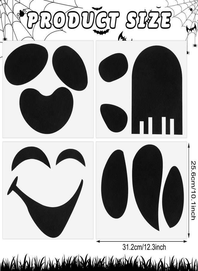 Oudain 4 Pcs Halloween Adhesive Silly Ghost Face Felt Sticker Felt Cute Clothes Sticker for Halloween DIY Projects Costume Decorations (Novelty) - Image 2