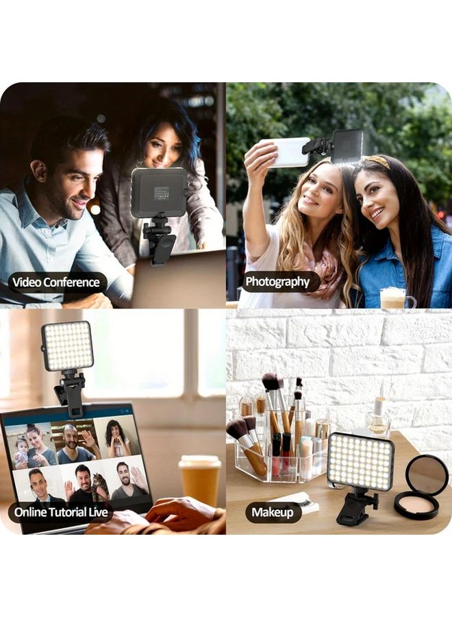 Black Rechargeable Selfie Light With Phone Holder And Adjustable Clamp - Image 5