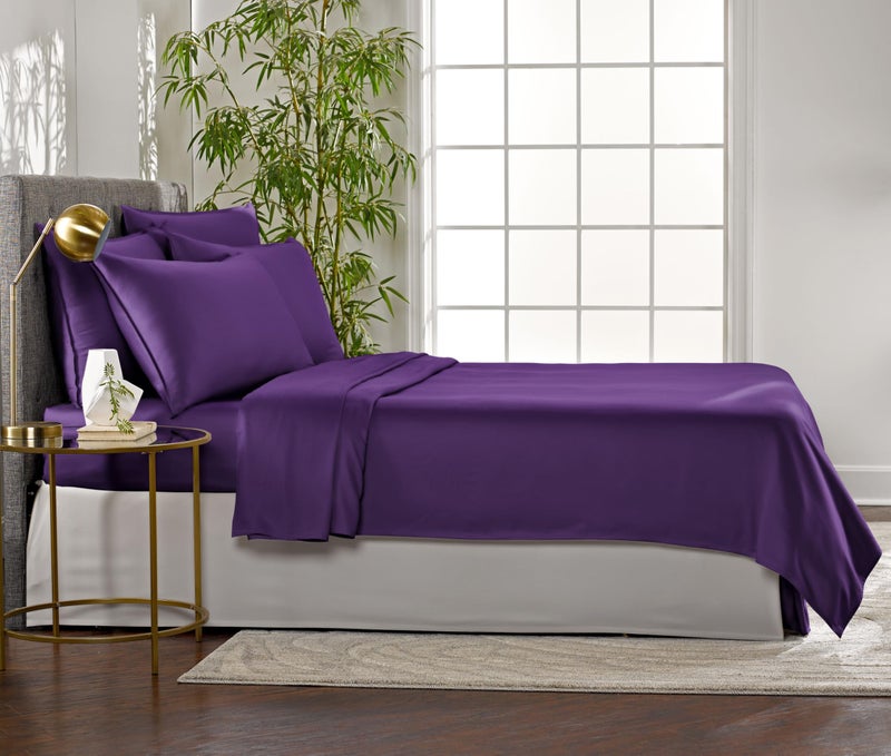 Pure Bamboo California King Sheets by Pure Bamboo  Genuine 100% Organic Viscose Derived from Bamboo Bed Sheet Set  Soft & Cooling  Double Stitching  Lifetime Quality Promise (California King  Purple)  - Image 4