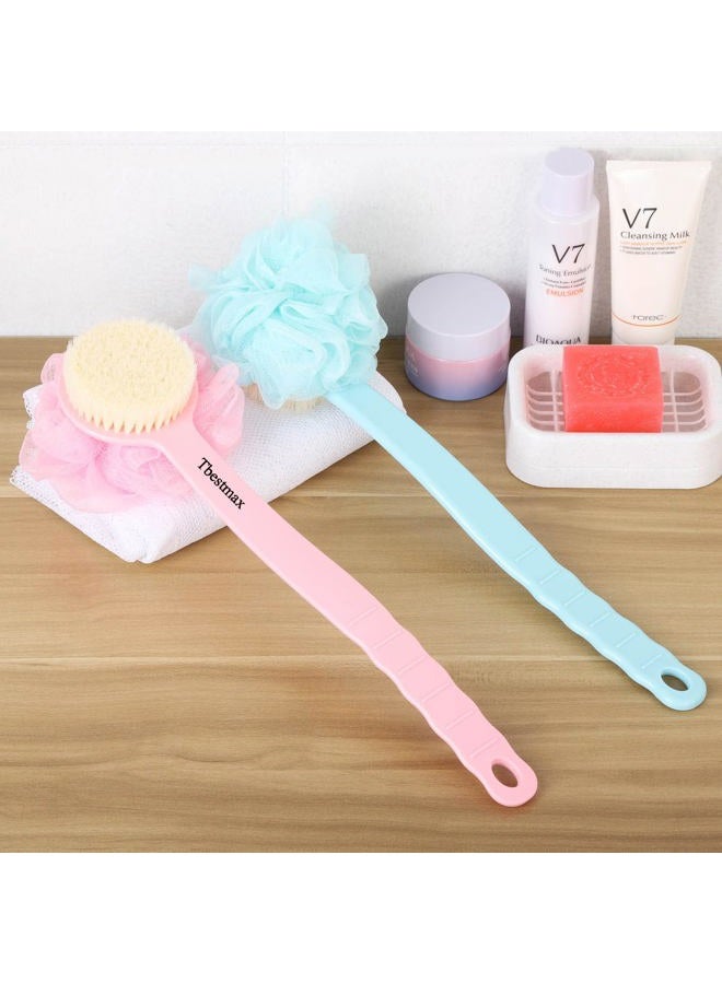 Tbestmax Loofah Back Scrubber Long Handle Shower Body Brush with Soft Mesh Sponge for Women Skin Exfoliating Bath, Massage - Image 5