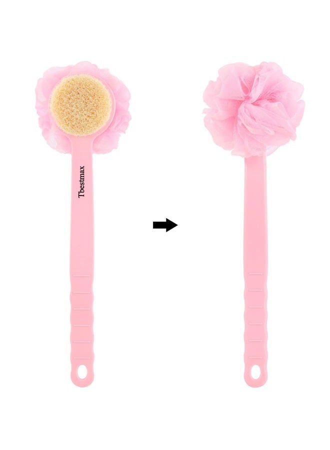 Tbestmax Loofah Back Scrubber Long Handle Shower Body Brush with Soft Mesh Sponge for Women Skin Exfoliating Bath, Massage - Image 3