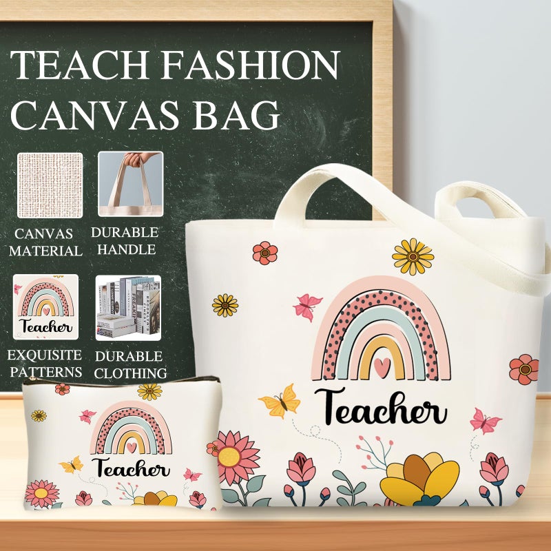 DHQH Teacher Christmas Gifts for Women - Funny Teacher Gift Set with 16OZ Glass Cup  Tote Bag & Thank You Gift Ideas from Mom or Sister - Image 4