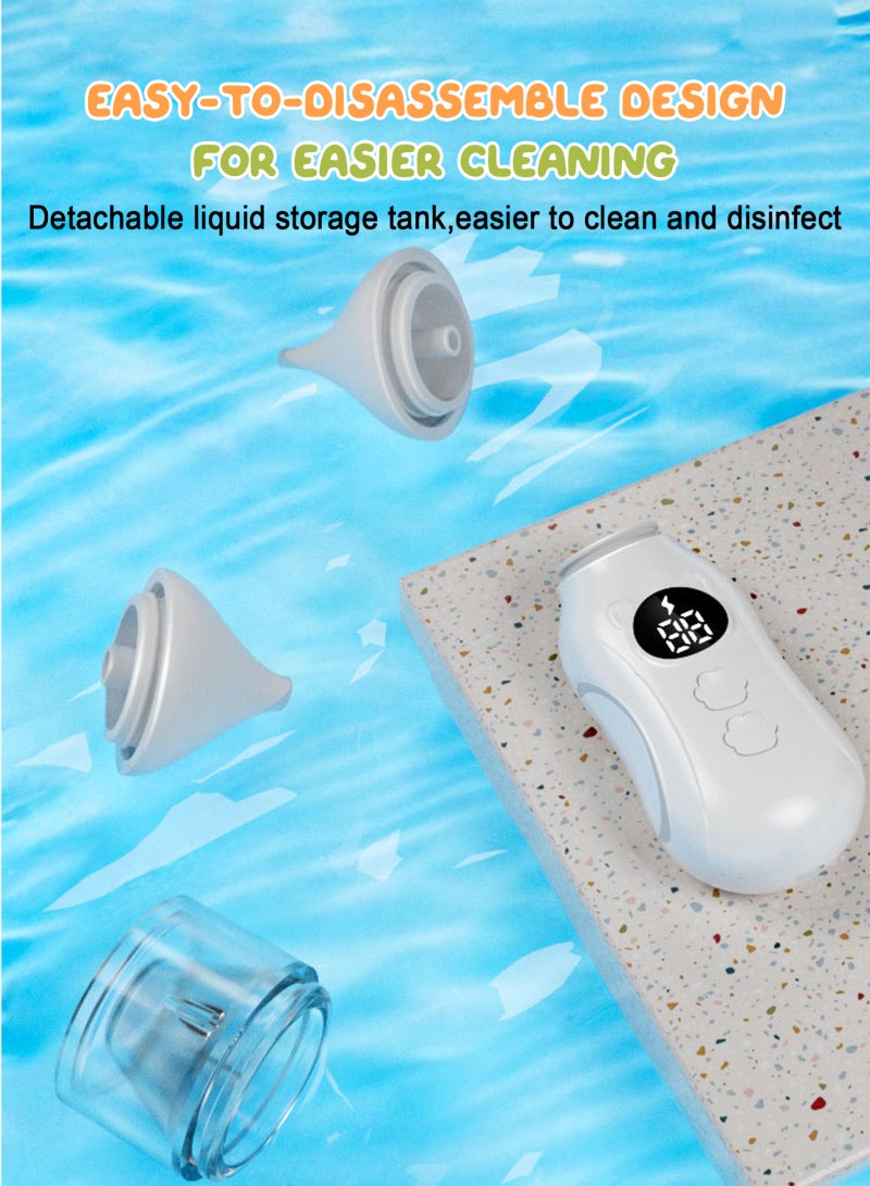 URbazaar Nasal Aspirator for Baby Electric Nose Cleaner and Booger Sucker with LED Light and Music, Gentle Suction for Stuffy Nose, 5 Levels, USB-C Rechargeable, BPA-Free Silicone Tips, Easy to Clean - Image 5