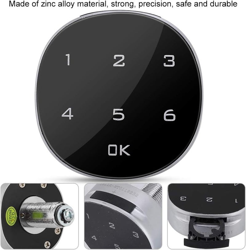 klarako Touch Screen Digital Lock, Zinc Alloy Electronic Keypad Password Coded Lock for Cabinet Mailbox File Sauna Drawer Cupboard Wall Cabinet - Image 5