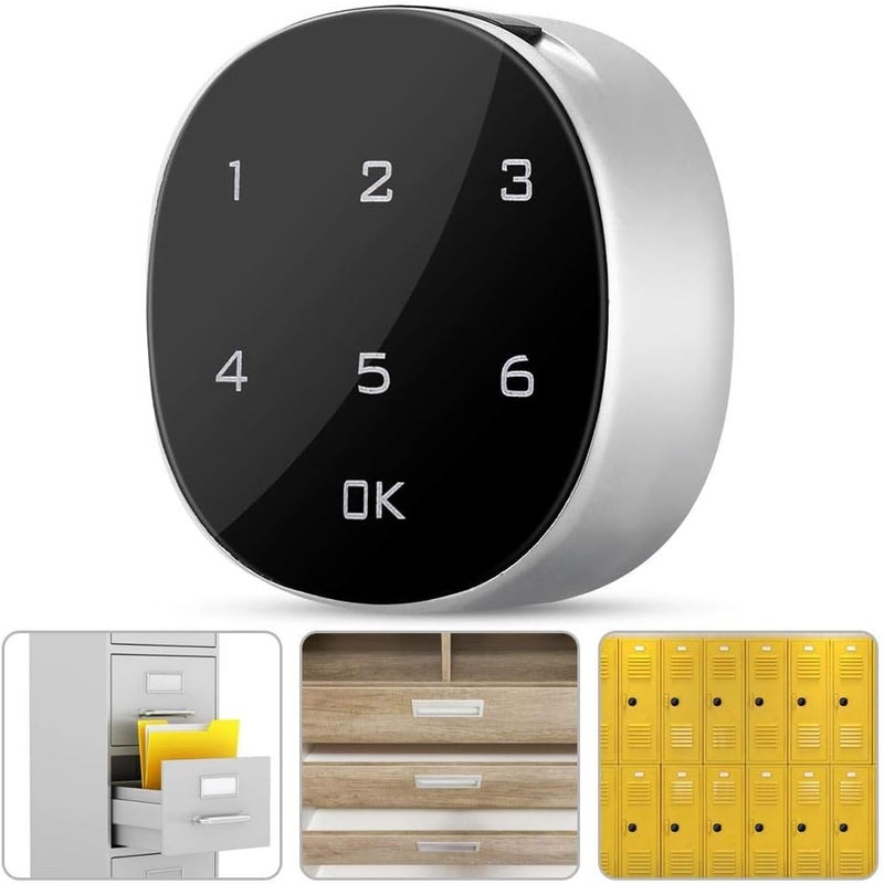 klarako Touch Screen Digital Lock, Zinc Alloy Electronic Keypad Password Coded Lock for Cabinet Mailbox File Sauna Drawer Cupboard Wall Cabinet - Image 3