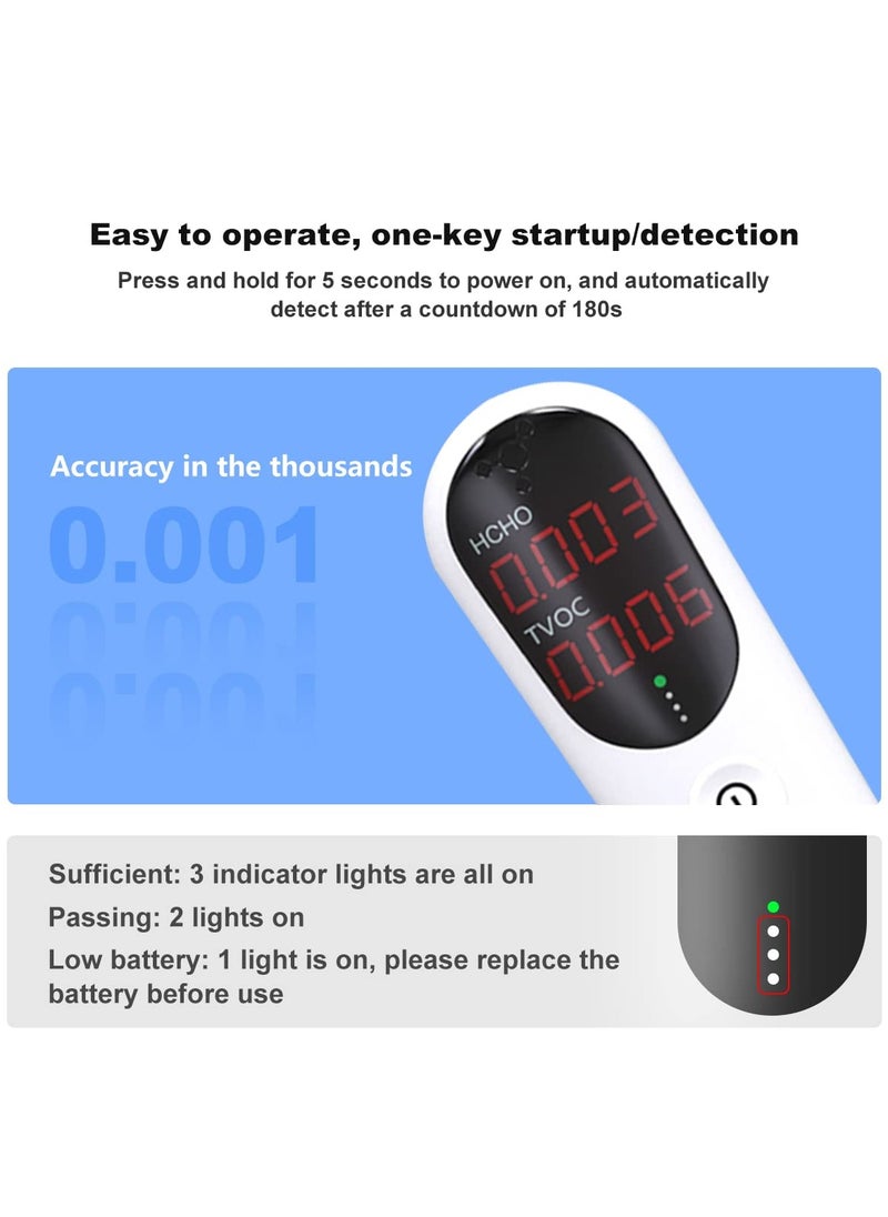 SYOSI Air Quality Monitor, Formaldehyde Detector HCHO Tester Indoor Air Meter VOC Monitoring Tool Toxic Gas Detector Formaldehyde Testing Kit Safe Air Monitor Air Purity Meter for Home, Office, Hotel, Car  - Image 5