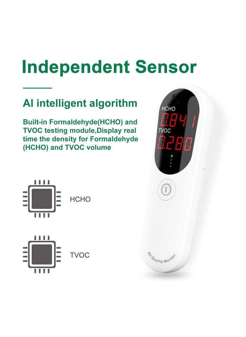 SYOSI Air Quality Monitor, Formaldehyde Detector HCHO Tester Indoor Air Meter VOC Monitoring Tool Toxic Gas Detector Formaldehyde Testing Kit Safe Air Monitor Air Purity Meter for Home, Office, Hotel, Car  - Image 2