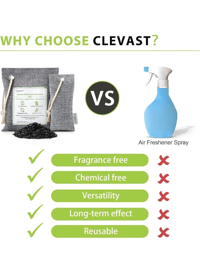 CLEVAST 14 Pack Activated Bamboo Charcoal Air Purifying Bags - Image 4