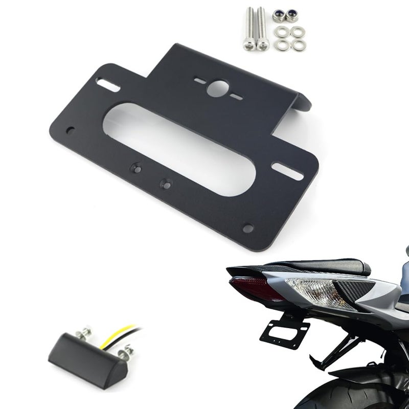 Generic Xitomer Fender Eliminator Fit for GSXR 600/GSXR 750 2025 2024 2023 2022 2021 2020 2019 2018 2017 2016 2011-2025 GSXR600 Tail Tidy, Fender Eliminator Bracket with Led License Plate Light (Black)  - Image 1