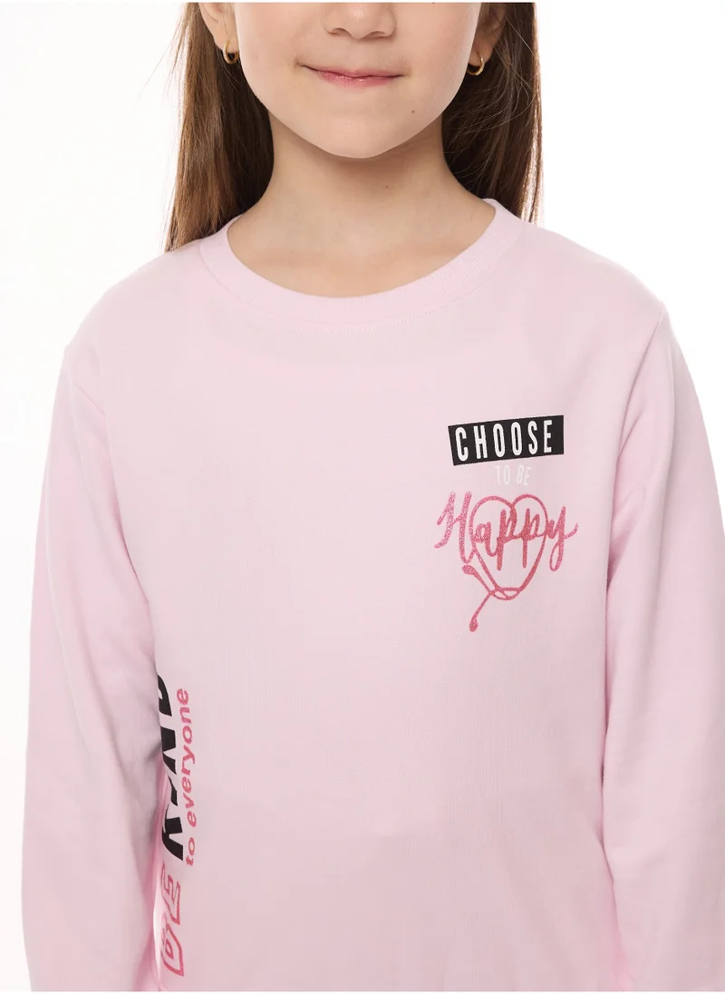 victor and jane Glitter Print Sweat Top With Jogger