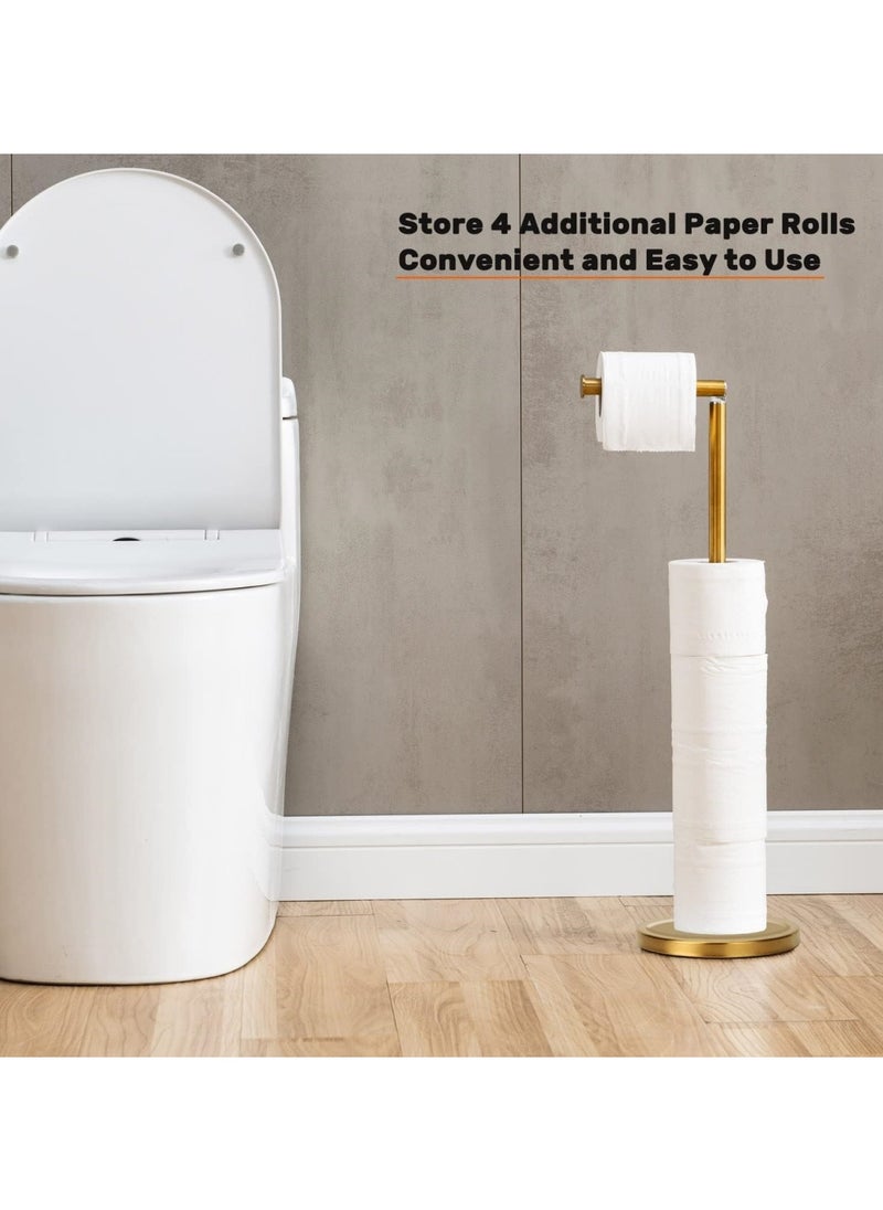 Ru syanl Toilet Paper Holder with Heavy Base Stand Bathroom Toilet Paper Storage for 4 Paper Rolls  - Image 4