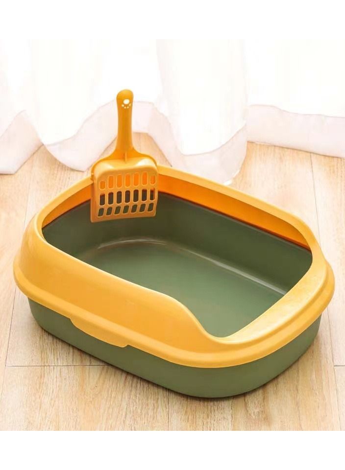 TaoTaoPets Cat Litter Box 40x29 x13 cm Cat Litter Toilet， (Green Color) - Image 1