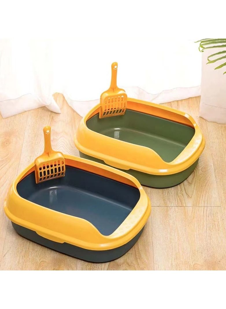 TaoTaoPets Cat Litter Box 40x29 x13 cm Cat Litter Toilet， (Green Color) - Image 2