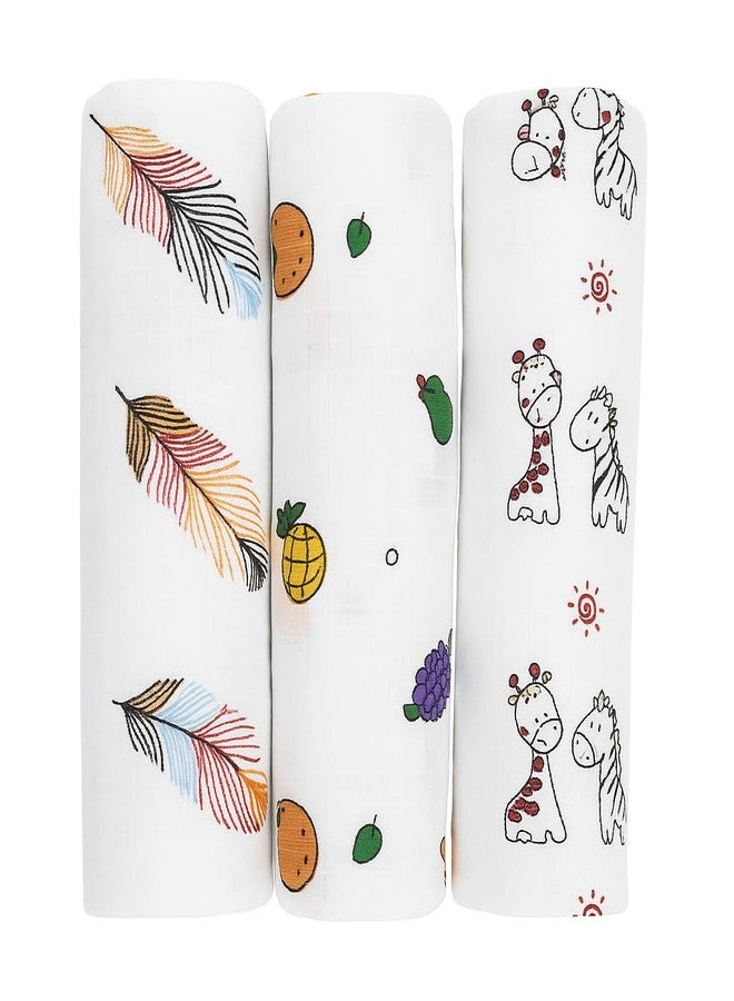 Firstblow 100% Muslin Cotton Swaddle for new Born Baby | Size-80cm x 75cm Ultra Soft Baby Swaddle wrap for new Born | Printed Mulmal Muslin Swaddle Wrap - Image 1