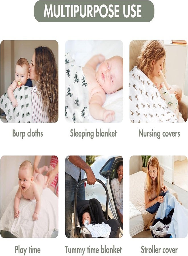 Firstblow 100% Muslin Cotton Swaddle for new Born Baby | Size-80cm x 75cm Ultra Soft Baby Swaddle wrap for new Born | Printed Mulmal Muslin Swaddle Wrap - Image 5