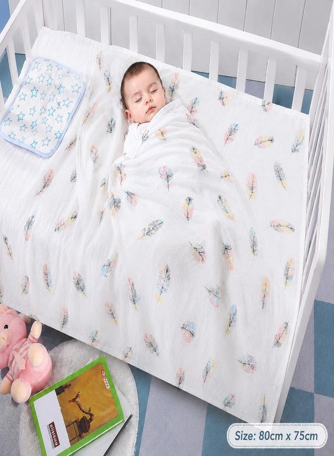 Firstblow 100% Muslin Cotton Swaddle for new Born Baby | Size-80cm x 75cm Ultra Soft Baby Swaddle wrap for new Born | Printed Mulmal Muslin Swaddle Wrap - Image 2