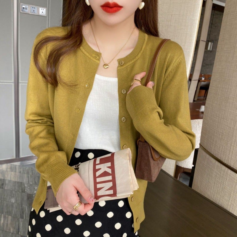 Women's Slim Fit Knit Cardigan Long Sleeve Open Front Sweater - Image 4