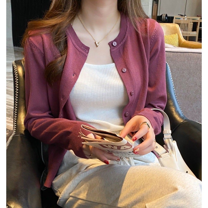 Women's Slim Fit Knit Cardigan Long Sleeve Open Front Sweater - Image 1