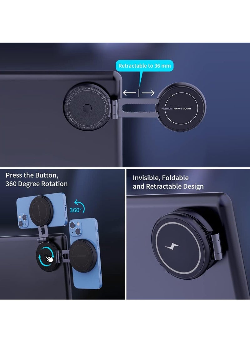 Magnetic Wireless Car Charger Mount Compatible with MagSafe Designed for Tesla Model 3/Y, 15W Fast Charging Magnetic Car Phone Mount Foldable Invisible Dashboard for iPhone 14/13/12 - Image 3