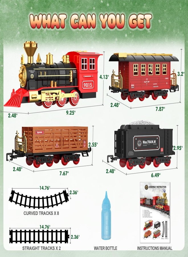 Hot Bee Train Set - Train Toys for Boys with Smokes, Lights and Sound, Toy Train Set for Under Christmas Tree, Toddler Model Trains for 3 4 5 6 7 8+ Years Old Kids Christmas Toys Gifts - Image 5