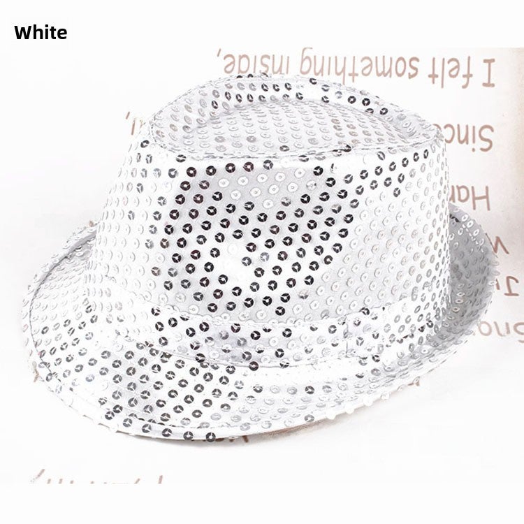 Kids Jazz Glitter Performance Top Hats Silver