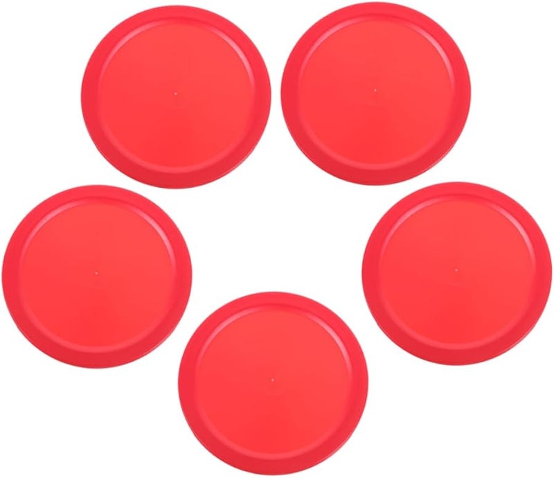 Heavy 2 Inch Red Air Hockey Pucks 5 Pack For Indoor Game Table Accessories - Image 1