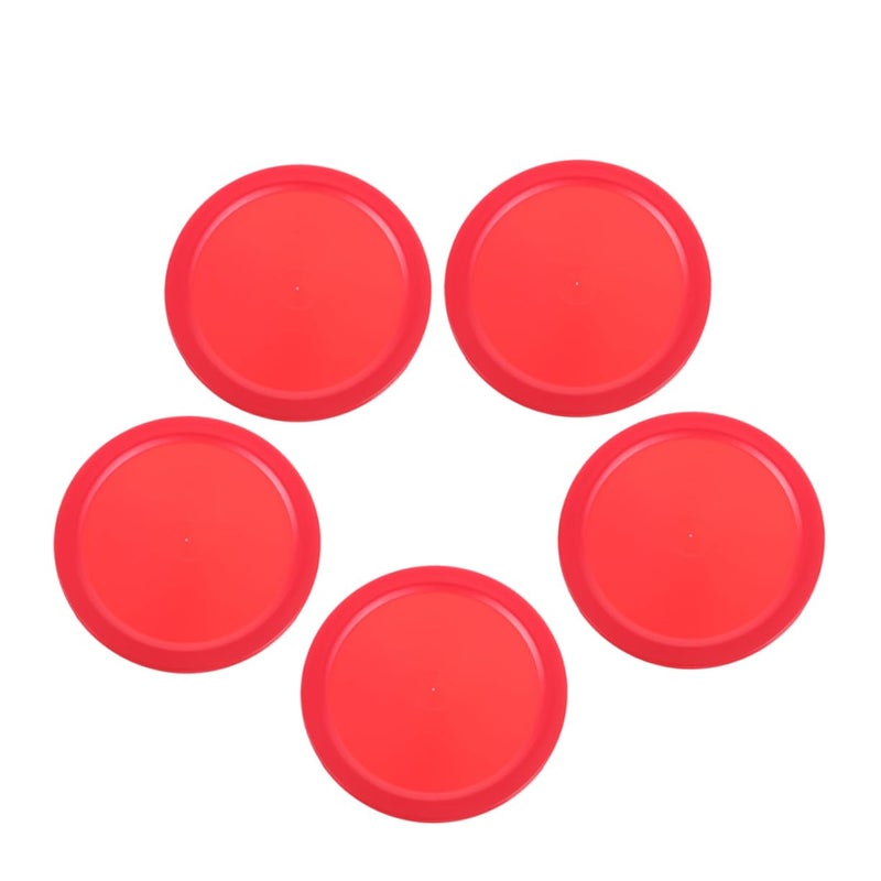 Heavy 2 Inch Red Air Hockey Pucks 5 Pack For Indoor Game Table Accessories - Image 2