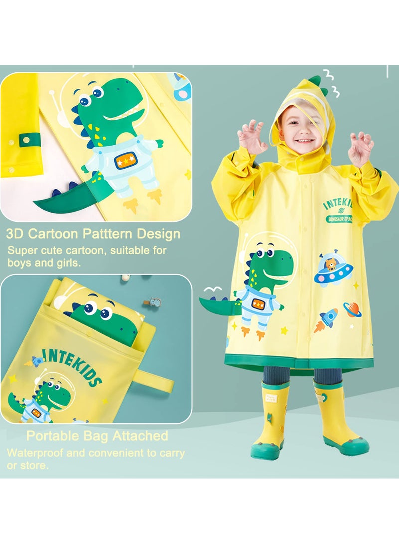 Kids Waterproof Rain Coat, EVA Portable Rain Poncho, for Girls Boys Toddler Rainwear Rain Jacket Cape, Reusable Children Raincoat, for Outdoor Climbing Cycling Hiking Camping,L Size 5-6 Years  - Image 4